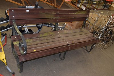 Lot 786 - An iron framed garden bench