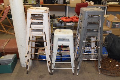 Lot 790 - Twelve metal stacking stools