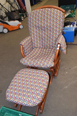 Lot 796 - A rocking chair and stool