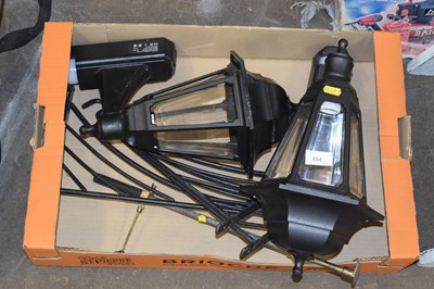 Lot 804 - Pair of outdoor lanterns and wall brackets and...