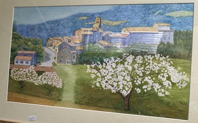 Lot 391 - Lge framed C20th Continental School...