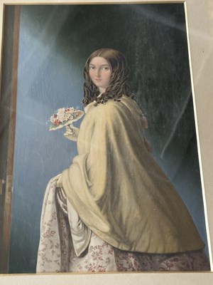Lot 394 - Two lge framed Priints of C19th Ladies