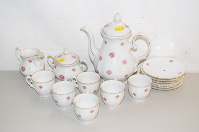 Lot 16 - A Bavarian rose decorated coffee set