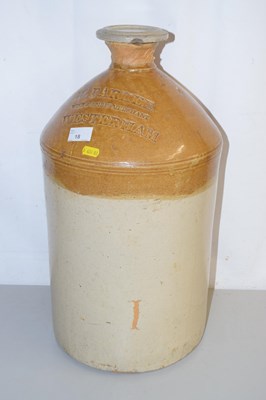 Lot 18 - Large stone ware flagon marked W Parker...