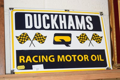 Lot 37 - An enamel sign Duckhams Racing Motor Oil