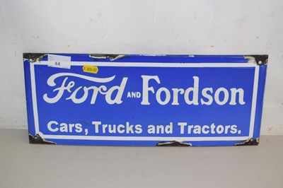 Lot 44 - Enamel sign Ford & Fordson Cars, Trucks &...