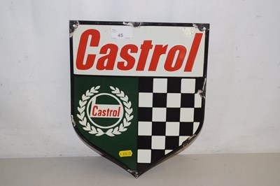 Lot 45 - Castrol shield shape enamel sign