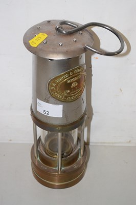 Lot 52 - A Miners lamp marked Thomas & Williams