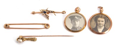 Lot 167A - A mixed lot of gold and yellow metal jewellery:...