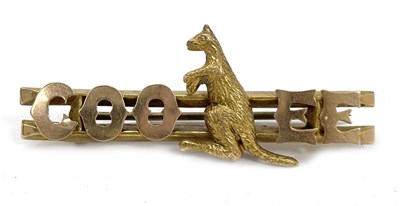Lot 111A - An Australian 15ct gold 'Cooee brooch', with...