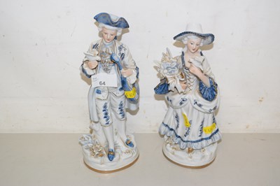 Lot 64 - Pair of continental blue and white porcelain...