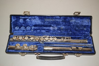 Lot 88 - A silver plated flute by Pearl Musical...