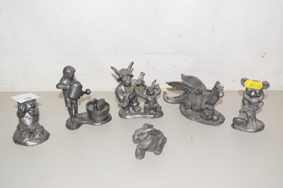 Lot 102 - M.Ricker group of six pewter figures