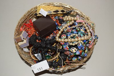 Lot 151 - A basket of costume jewellery