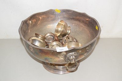 Lot 184 - A silver plated punch bowl and cups