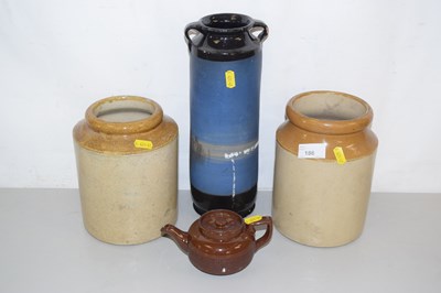 Lot 186 - Mixed Lot: Two stone ware kitchen jars, a...
