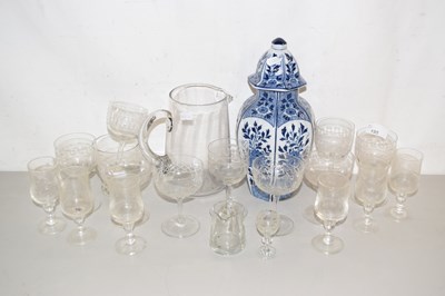 Lot 195 - Mixed Logt: Various Edwardian drinking glasses,...