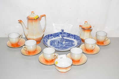 Lot 199 - A Victoria lustre finish coffee set and a...