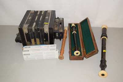 Lot 210 - Mixed Lot: A small accordion, two harmonicas...