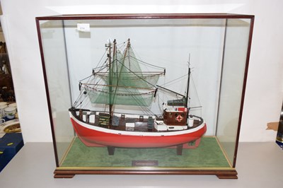 Lot 214 - A hand built model of a fishing trawler marked...