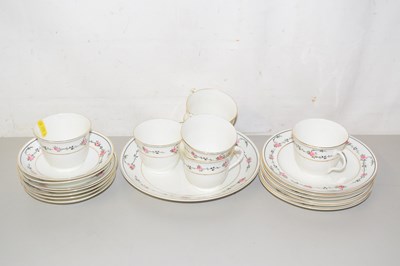 Lot 251 - A quantity of rose decorated tea wares
