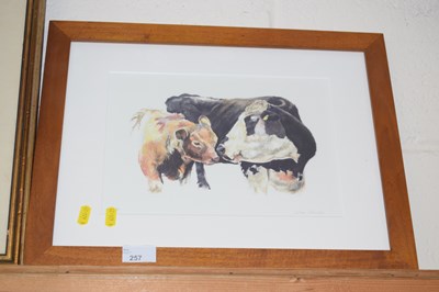 Lot 257 - Shona Skinner coloured print of cows