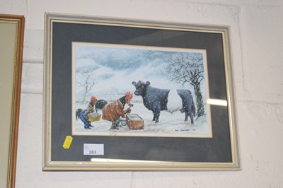 Lot 283 - Paul Chapman comical study of a winter scene...