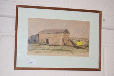Lot 288 - Heron study of Stuntney Old Barn, watercolour,...