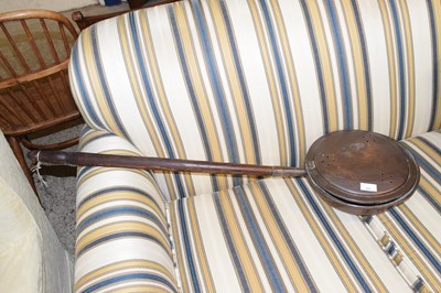 Lot 325 - A copper bed warming pan