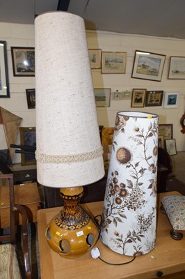 Lot 329 - A retro German pottery table lamp (base...
