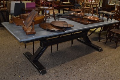 Lot 331 - A large rectangular zinc topped modern dining...