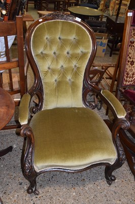 Lot 339 - Victorian button back armchair