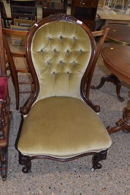 Lot 341 - Victorian button back nursing chair