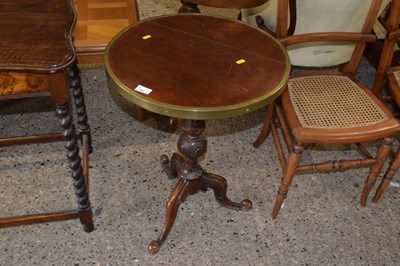 Lot 346 - Victorian wine table with brass mounted top...