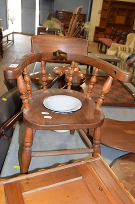 Lot 354 - A Victorian child's captains style commode chair