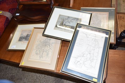 Lot 363 - A group of framed maps and engravings to...