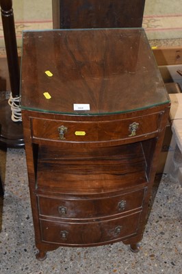 Lot 368 - 20th Century walnut veneered bow front bedside...