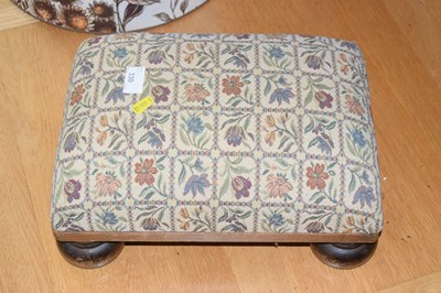 Lot 330 - Small footstool with floral upholstery