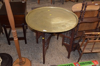 Lot 375 - A brass tray top table