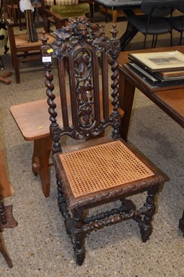 Lot 378 - A Victorian Gothic oak hall chair