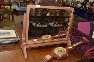 Lot 379 - An oak framed dressing table mirror