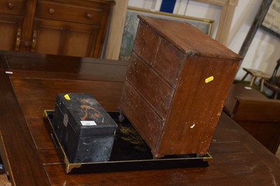 Lot 387 - A small Victorian four drawer table top chest,...