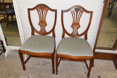 Lot 400 - Pair of shield back reproduction dining chairs