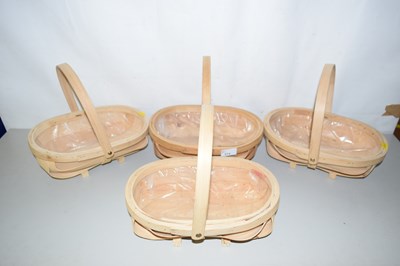 Lot 514 - Four small wooden trugs