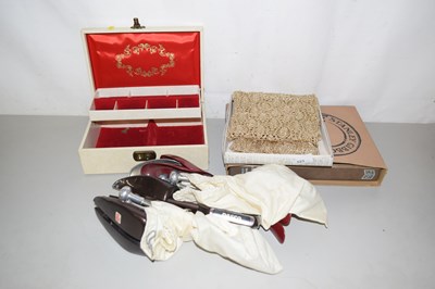 Lot 523 - Junior stamp album, evening scarves and an...