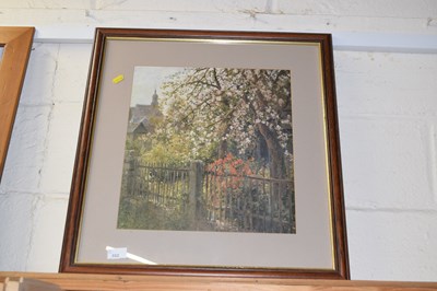 Lot 552 - A coloured print of blossom trees