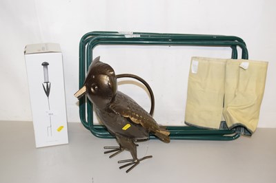 Lot 553 - Two folding stools and a bird ornament and a...