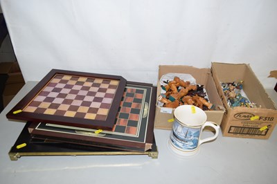 Lot 556 - A modern resin chess set together with a...