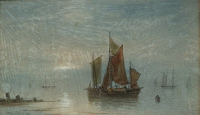 Lot 48 - T.Montimen (French, 19th century), Sailboat...
