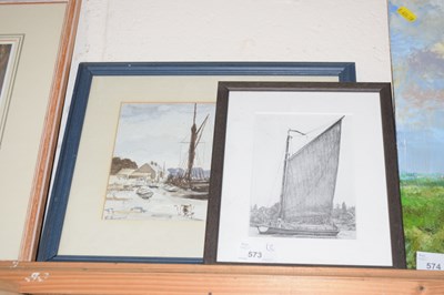 Lot 573 - Chris Hutchins print of a Wherry together with...